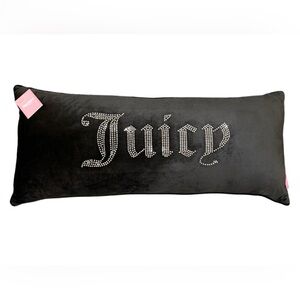 JUICY COUTURE LARGE BLACK VELVET ACCENT
PILLOW W/ "JUICY" IN SILVER STUDS